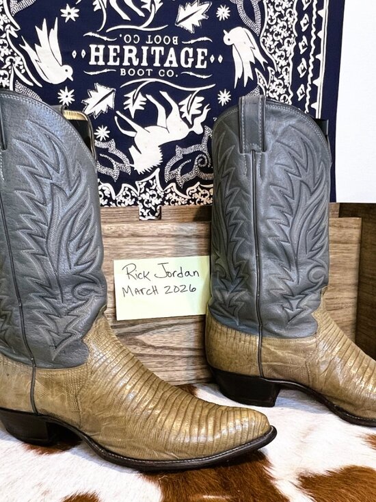 Justin\'s Genuine Lizard Cowboy Boots in Men\'s Size 11D & Unique Beautiful Color main image 6